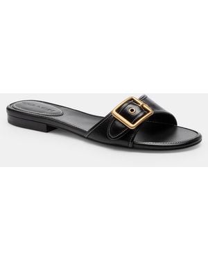 COACH Margot Flat Sandal - Black