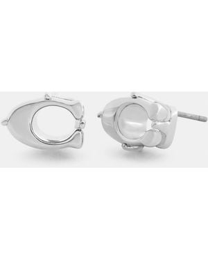 COACH Signature Stud Earrings - Metallic