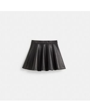 COACH Restored Leather Cheerleader Skirt - Black
