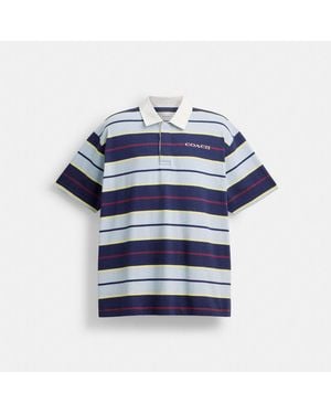 COACH Relaxed Striped Polo - Blue