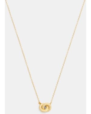 COACH Interlock Pendant Necklace - Metallic