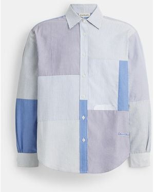Coachtopia Patchwork Striped Shirt - Blue