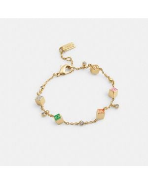 COACH Mini Block Letters Bead Bracelet - Metallic