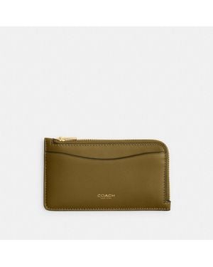 COACH New York Zip Card Case - Brown