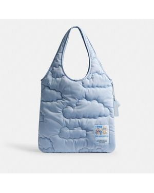 COACH Coachtopia Loop Quilted Flat Tote Bag With Cloud Print