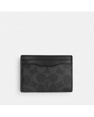 COACH Money Clip Card Case In Signature Canvas - Black