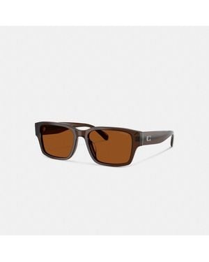 COACH Maxi Sculpted C Narrow Square Sunglasses - Brown