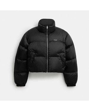 COACH Short Cropped Puffer Jacket - Black
