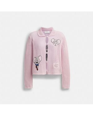 COACH Brain Dead Kachi Mouse Cardigan - Pink