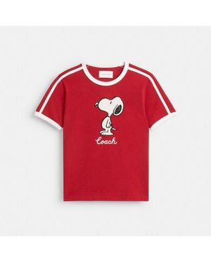 COACH Coach X Peanuts Ringer T-Shirt - Red