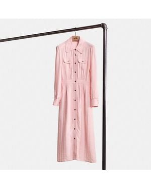 COACH Restored Long Striped Viscose Dress - Pink