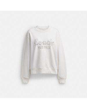 COACH Cursive Embroidered Sweatshirt - White