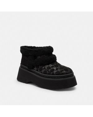 COACH Christina Bootie In Signature Suede - Black