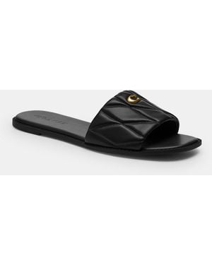 COACH Holly Sandal With Quilting - Black