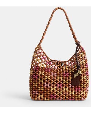COACH Brooklyn Shoulder Bag 28 With Wooden Beading - Brown