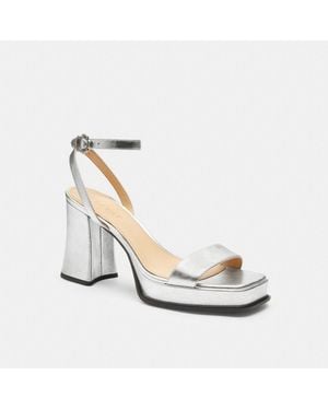 COACH Tea Rose Platform Sandal - Metallic