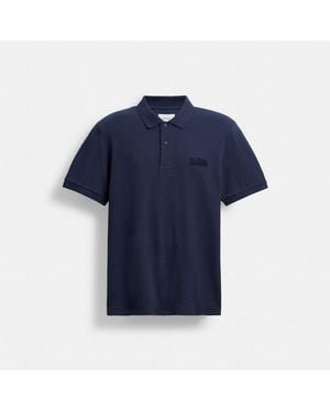 COACH Horse And Carriage Classic Polo In Organic Cotton - Blue