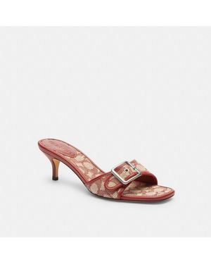 COACH Margot Sandal In Signature Textile Jacquard - Pink