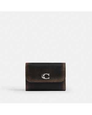 COACH Essential Card Holder Wallet In Loved Leather - Black