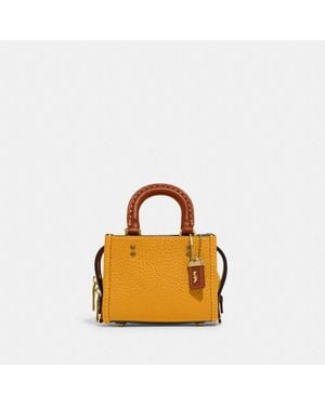 COACH Rogue 12 In Colorblock Regenerative Leather - Orange