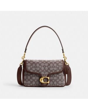 COACH Soft Tabby Shoulder Bag In Signature Jacquard - Brown
