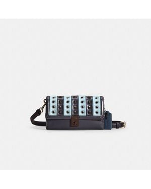COACH Upcrafted Hutton Clutch With Colorblock Quilting - Blue