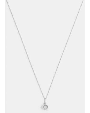 COACH Signature Solitaire Pendant Necklace - Metallic