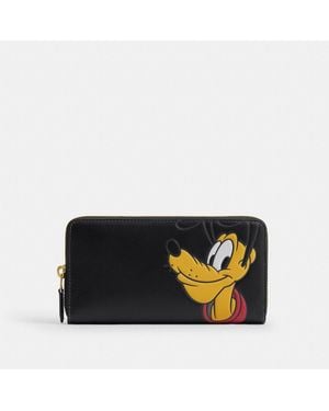 COACH Disney X Essential Accordion Zip Wallet With Pluto - Black