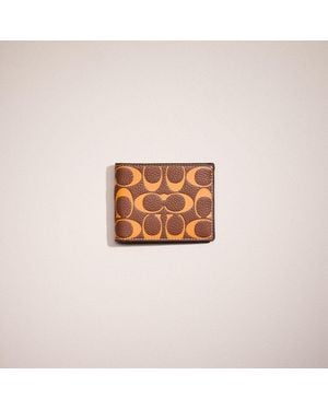 COACH Restored Slim Billfold Wallet In Signature Leather - Pink