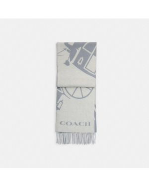COACH Horse And Carriage Cashmere Muffler - Gray