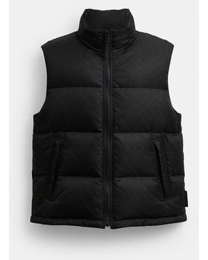 COACH Tonal Signature Down Vest - Black