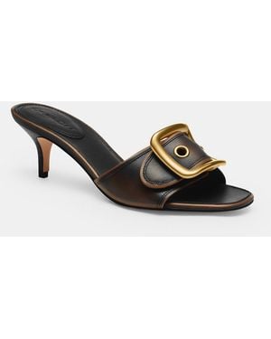 COACH Margot Sandal With Oversized Buckle - Black