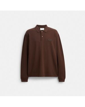 COACH Horse And Carriage Long Sleeve Polo - Brown