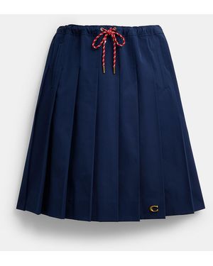 COACH Sporty Pleated Midi Skirt - Blue