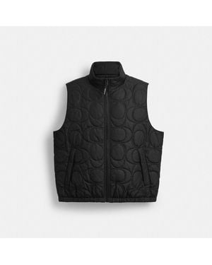 COACH Recycled Polyester Down Vest in Black for Men | Lyst