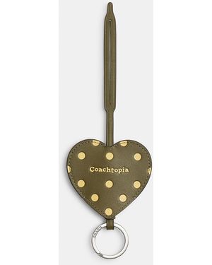 Coachtopia Heart Bag Charm With Key Ring - White