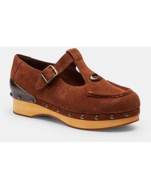 COACH Brain Dead Wooden Mary Jane - Brown
