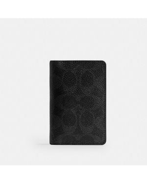 COACH Card Wallet In Signature Canvas - Black