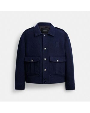 COACH Short Wool Jacket - Blue