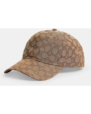 COACH Signature Jacquard Baseball Hat - Brown