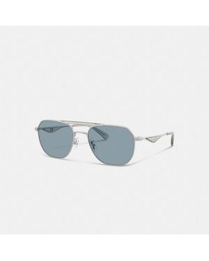 COACH C Hardware Metal Navigator Sunglasses - Blue