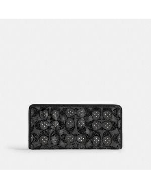 COACH Essential Slim Wallet In Crystal Signature Jacquard - Black