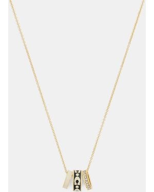 COACH Repeated C Rondelle Necklace - Metallic