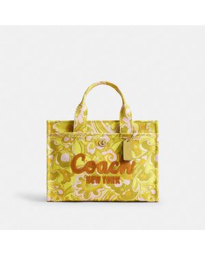 COACH Cargo Tote Bag With Paisley Print - Yellow