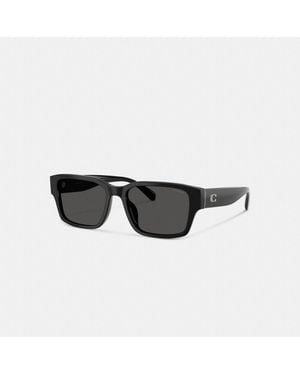 COACH Maxi Sculpted C Narrow Square Sunglasses - Black