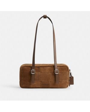 COACH Alter/ego Satchel Bag In Checkerboard Upcrafted Leather - Brown