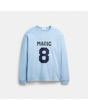 COACH Football Long Sleeve Relaxed T-shirt - Blue