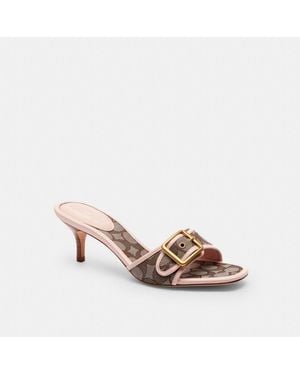 COACH Margot Sandal In Signature Jacquard - Pink
