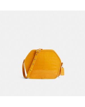 COACH Restored Zip Geometric Pouch In Alligator - Orange