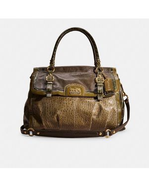 COACH Restored Madison Flap Carryall - Brown